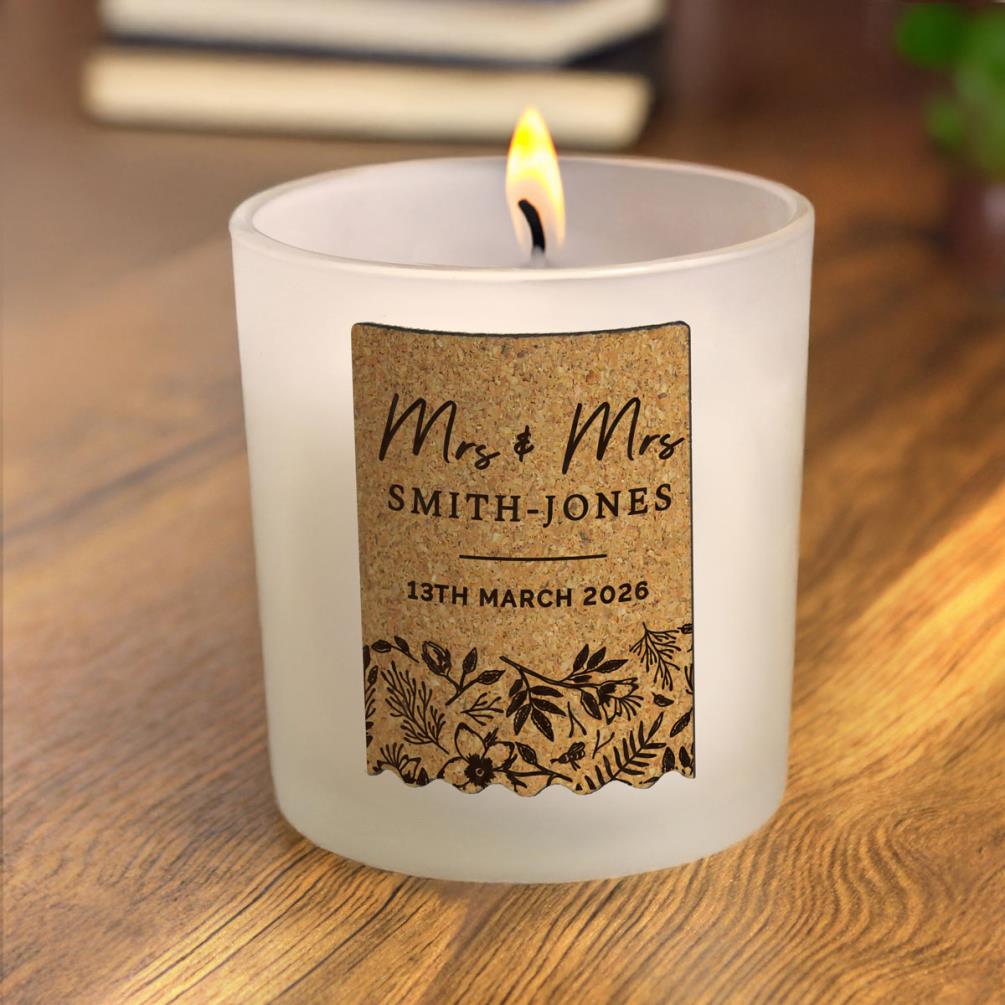 Personalised Wedding Cork Label Jar Candle Extra Image 2